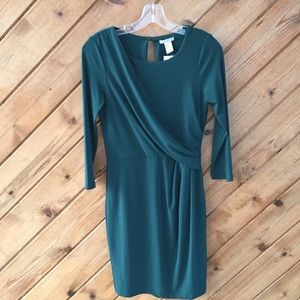 H&M long sleeve green dress